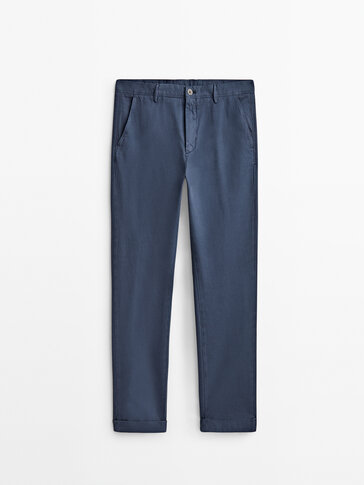 Tapered fit needlecord chino trousers