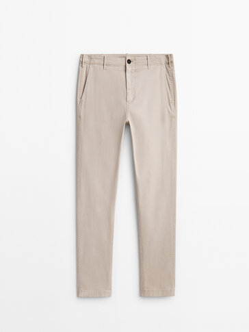 Pantaloni chino in cotone tapered fit