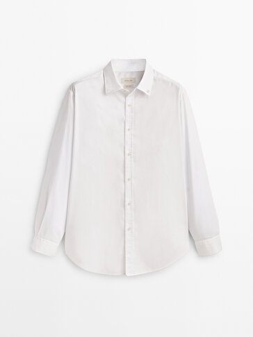 Текстурирана риза със стандартна кройка от 100% памук