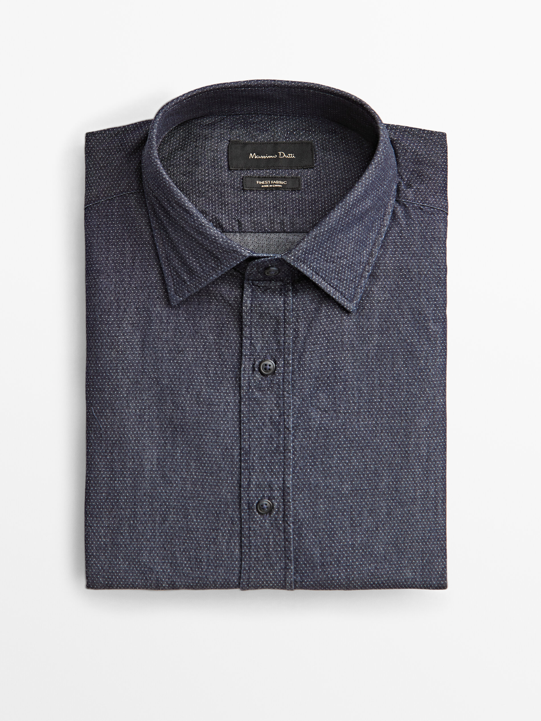 Massimo Dutti - Slim fit stonewash denim shirt