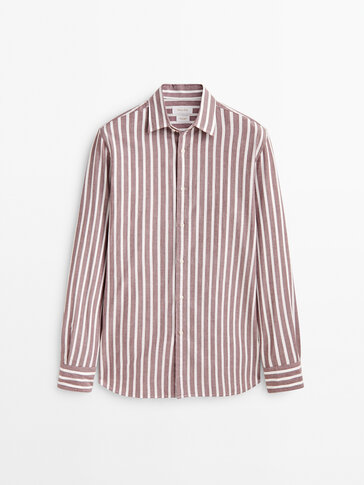 Slim-fit wide striped shirt