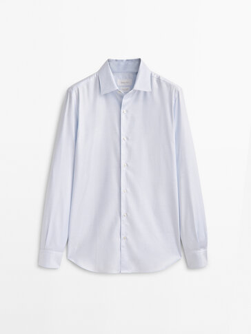 Teksturert skjorte med easy-iron-overflate – slim-fit