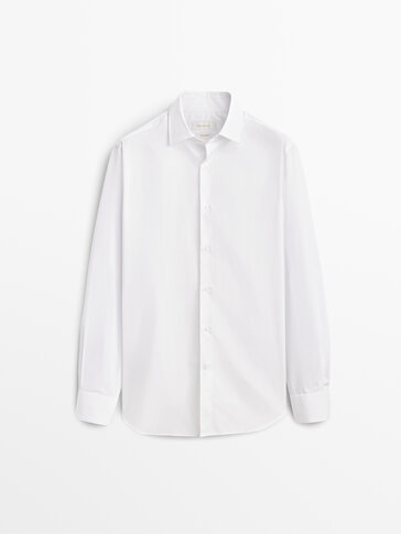 Slim fit cotton poplin shirt - Massimo 