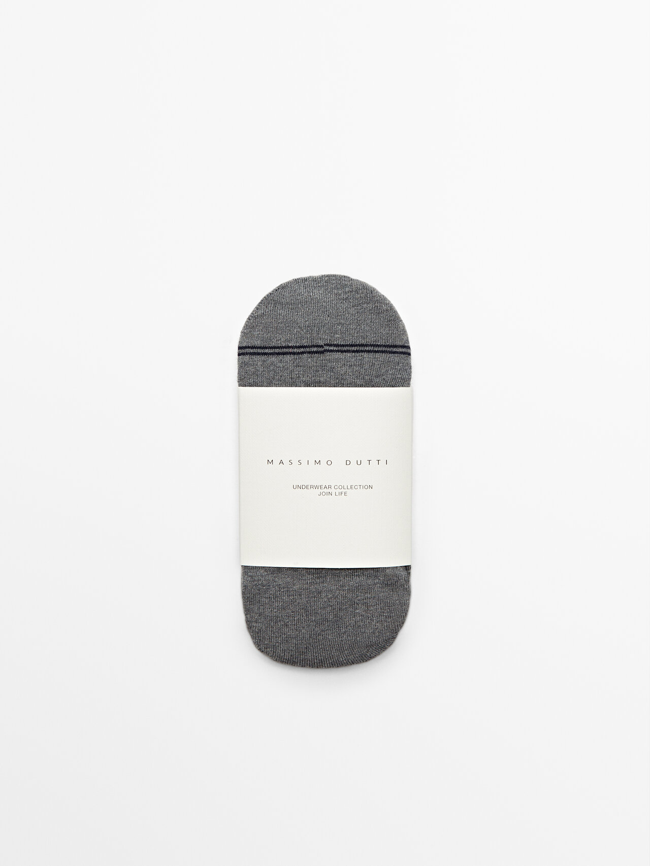 Massimo Dutti Pack Of Cotton No-show Socks In Grey Marl