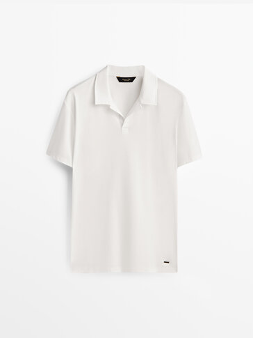 Short sleeve mercerised cotton polo shirt