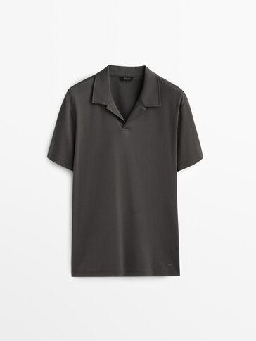 Short sleeve mercerised cotton polo shirt