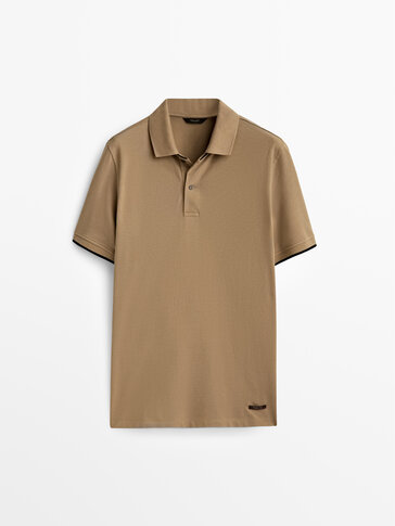 Double-collar polo shirt with short sleeves