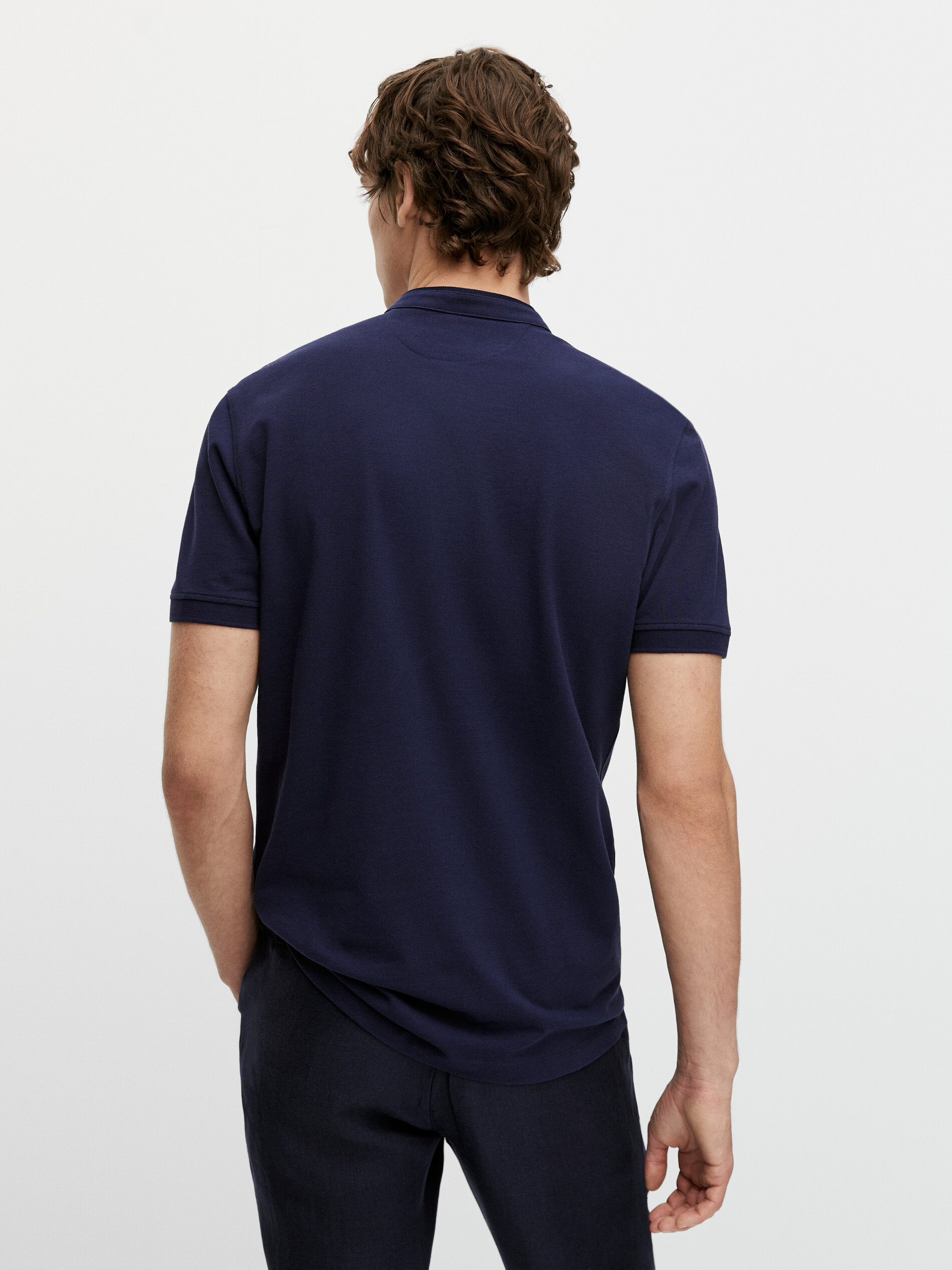 Massimo Dutti Polo Shirt With A Contrast Stand-Up Collar And Short ...