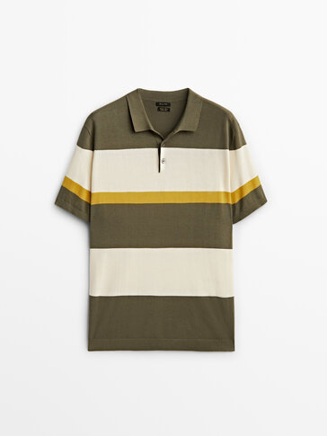 Knit cotton t-shirt with stripes
