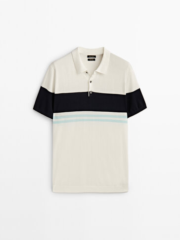 massimo dutti striped polo sweater