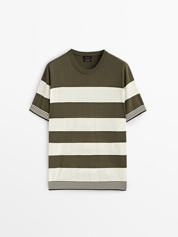 Stripet t-skjorte cotton