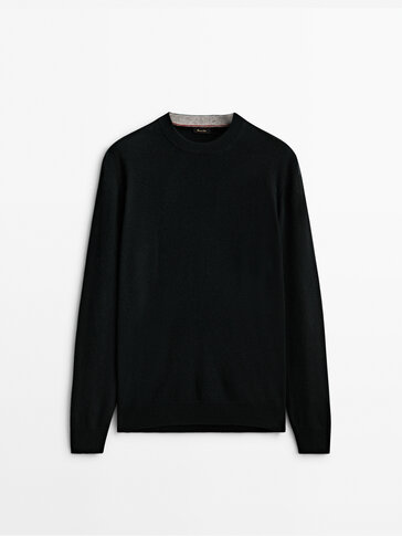 Wool and cashmere crew neck sweater