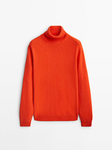 Cashmere wool high neck sweater