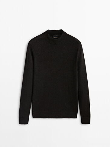 Wool and cashmere blend mock turtleneck sweater