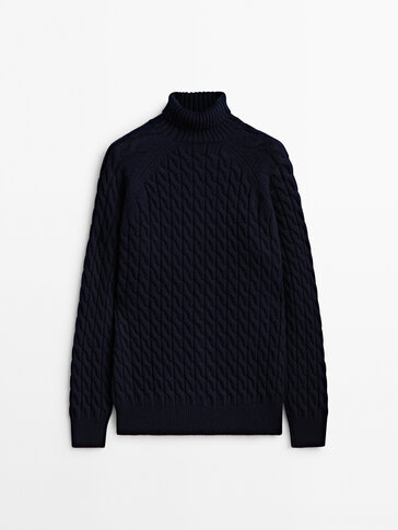 Mišrių vilnonių verpalų megztinis su aukšta apykakle – „Limited Edition“