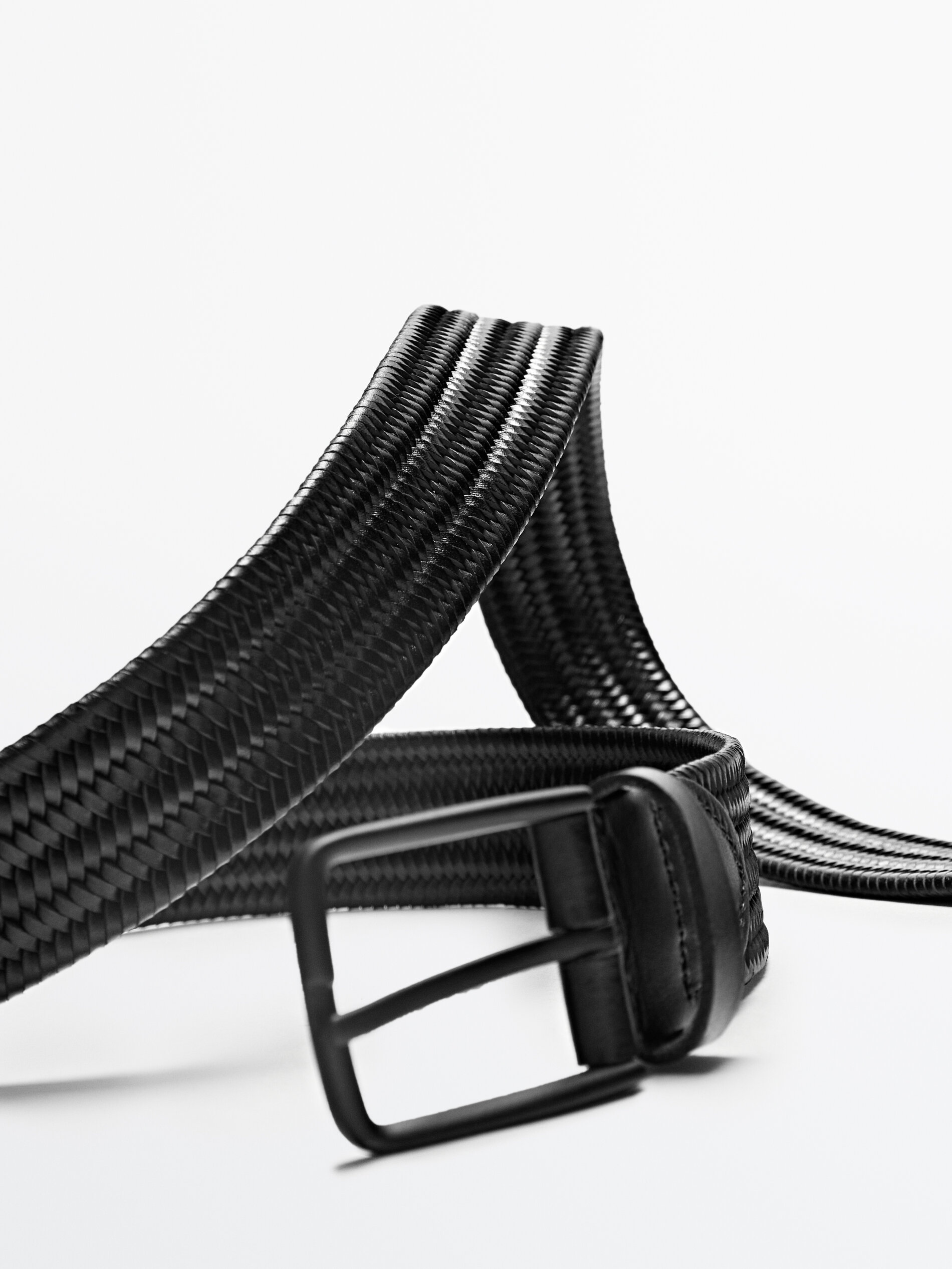 Braided Elastic Leather Belt