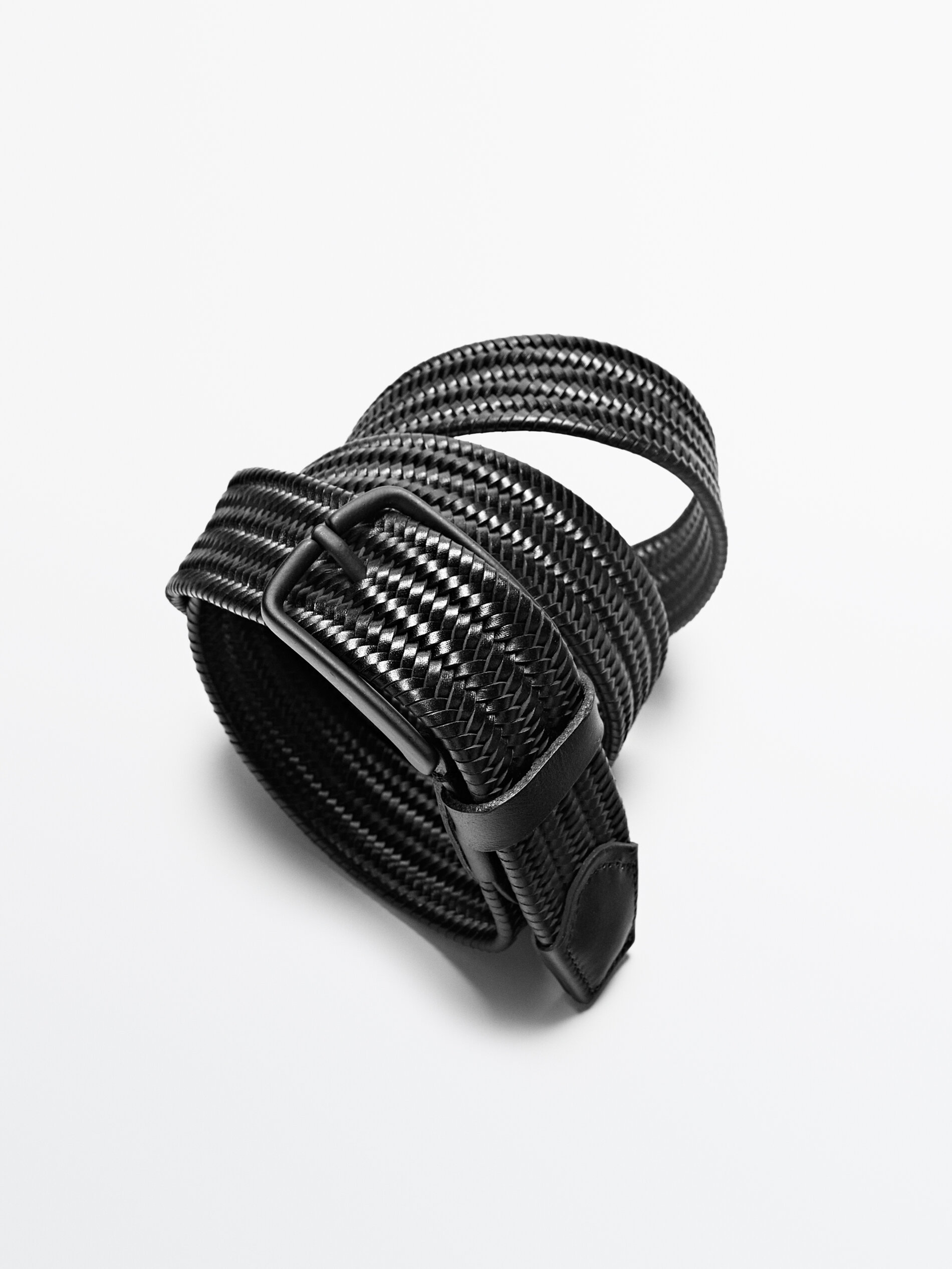 Braided Elastic Leather Belt