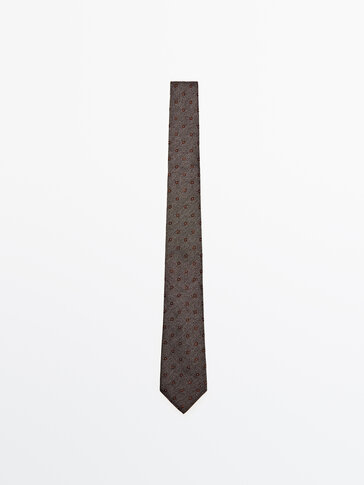 Textured silk and cotton tie