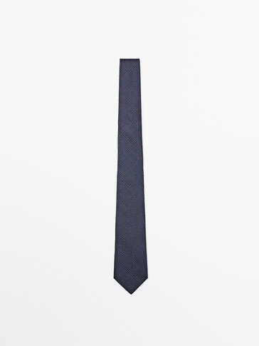 Cotton and silk textured tie