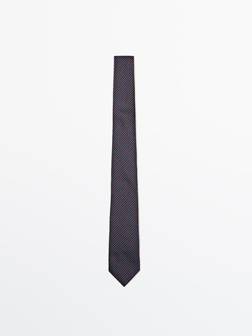 Cotton and silk textured tie