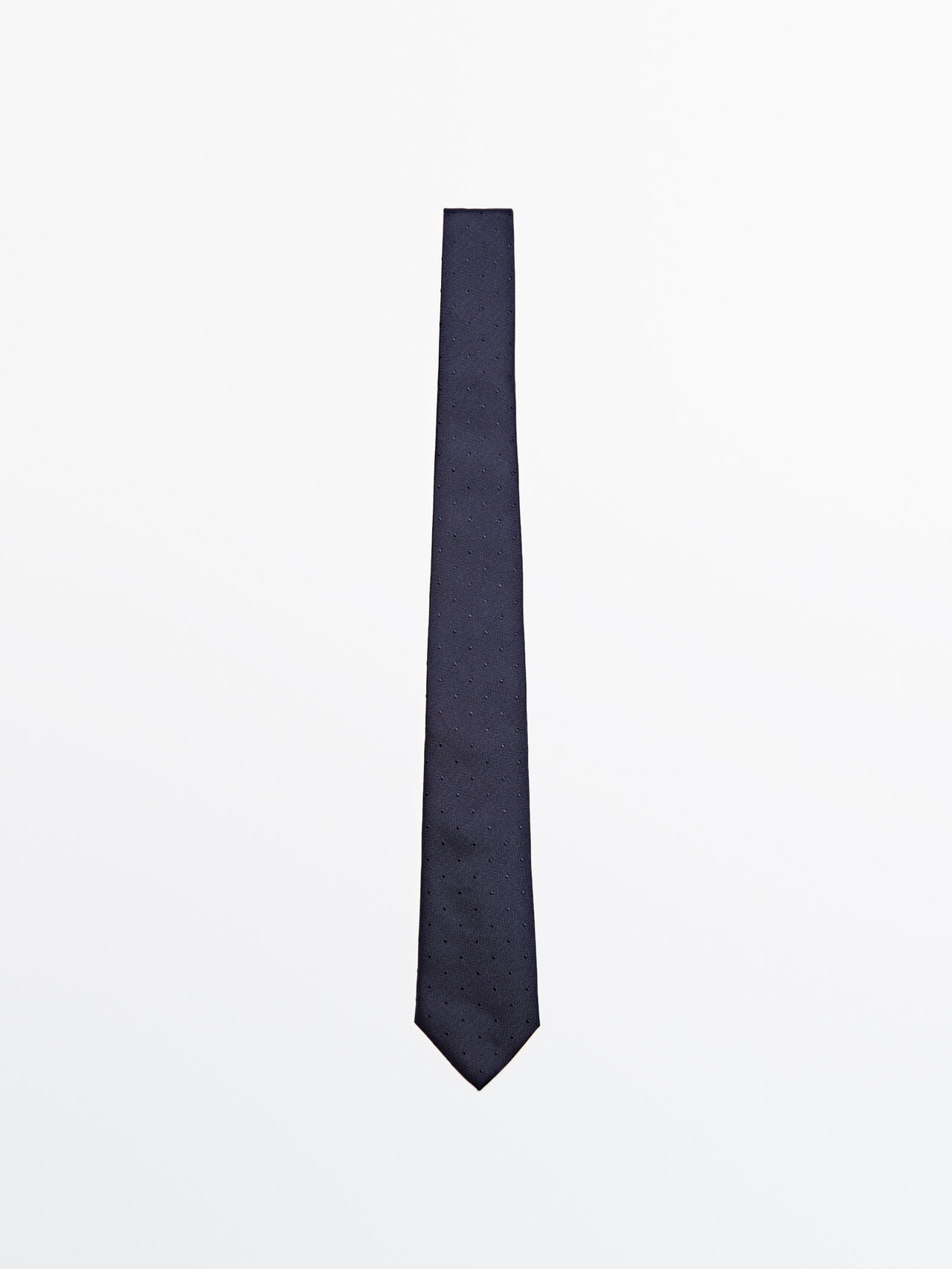 Massimo Dutti Silk Polka Dot Tie In Blue