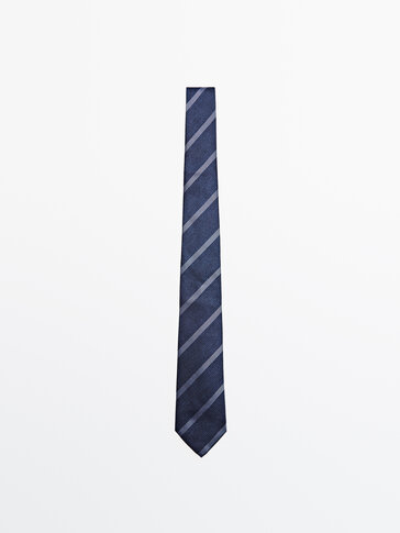 Dryžuotas šilkinis kaklaraištis