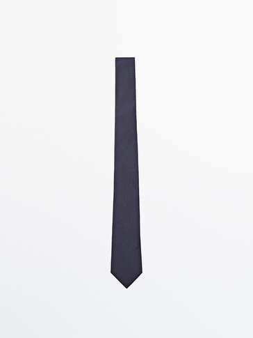 Puantiye desenli ipek kravat