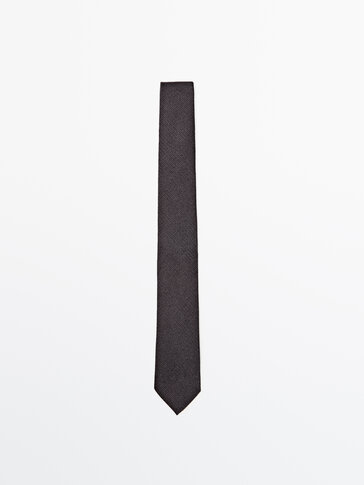 Krawatte aus Baumwolle und Seide mit Strukturmuster