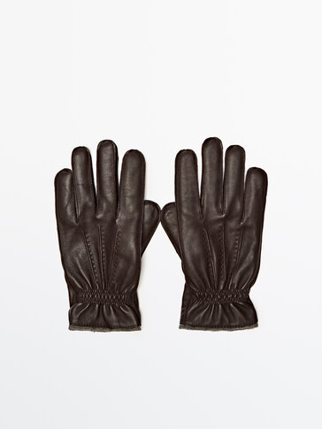 Γάντια από δέρμα νάπα και μάλλινη επένδυση