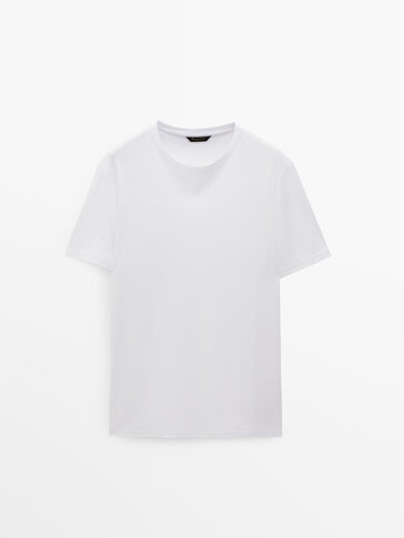 Úpletové tričko z mercerizované bavlny s krátkým rukávem