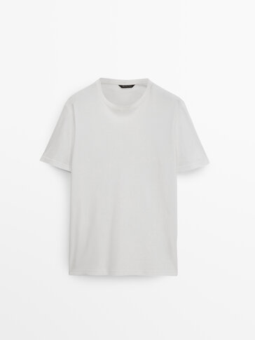 Úpletové tričko z mercerizované bavlny s krátkým rukávem