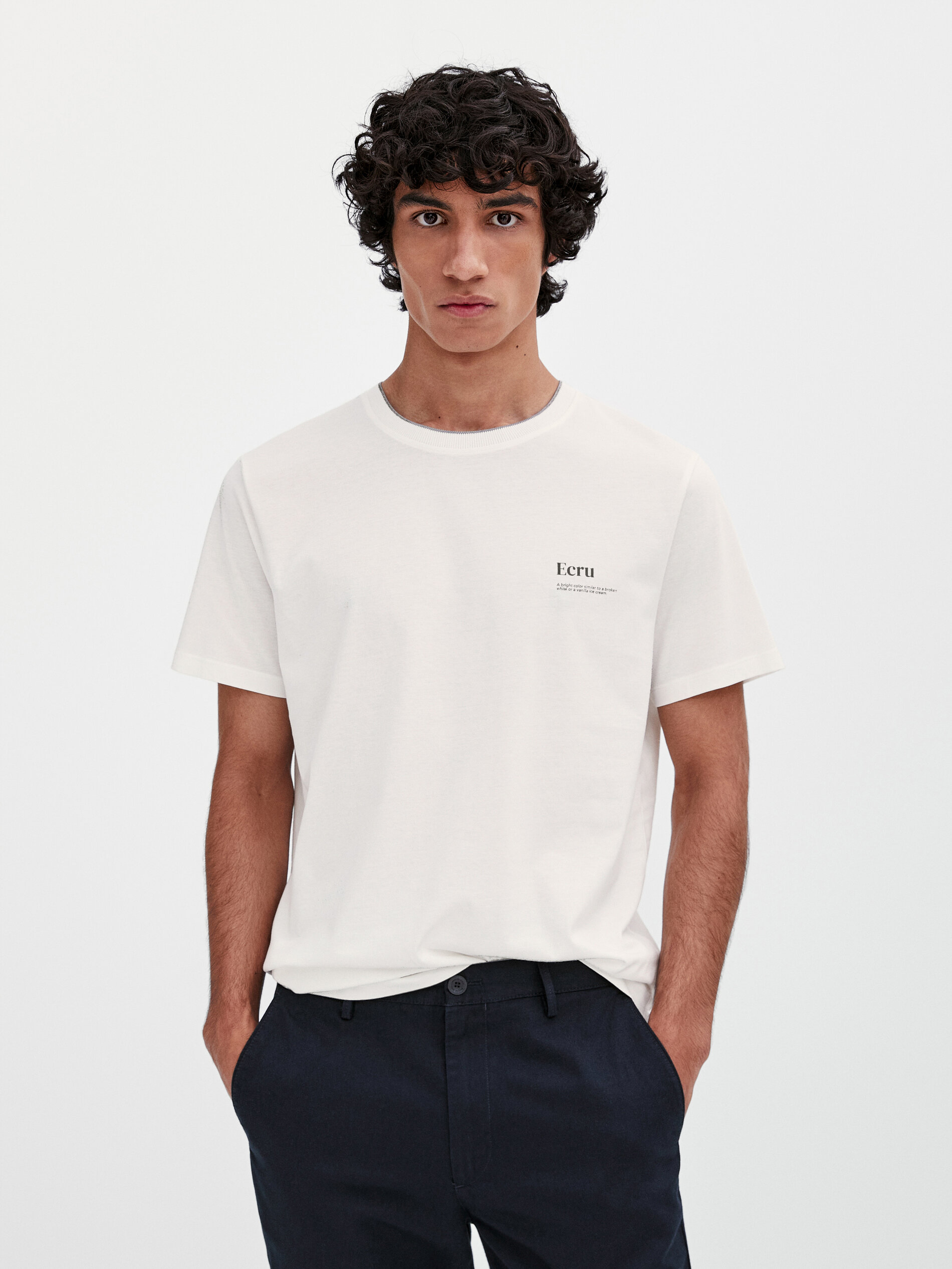 Massimo Dutti - Short sleeve cotton t-shirt