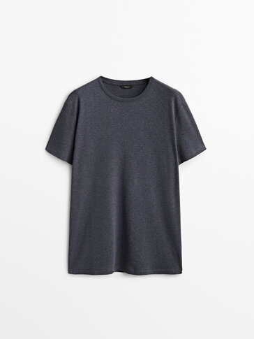 T-shirt manga curta algodão mercerizado