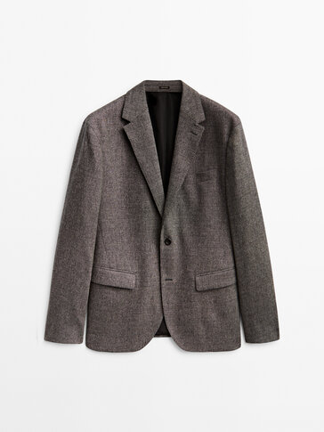 Grey wool suit blazer