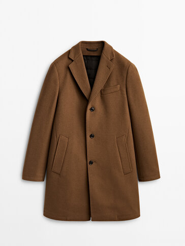 Massimo Dutti Long coat discount 46% Brown L MEN FASHION Coats Cloth 