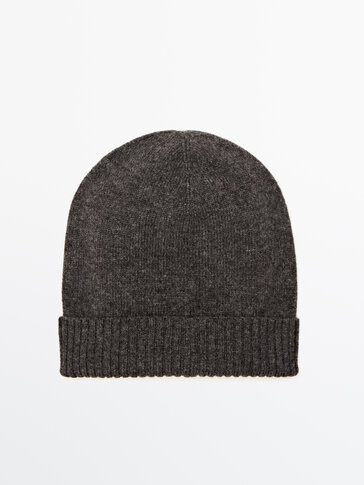 100% 羊毛羅紋針織帽