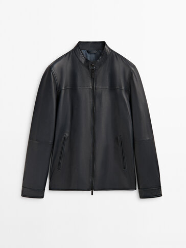 Blue nappa leather jacket - Massimo 