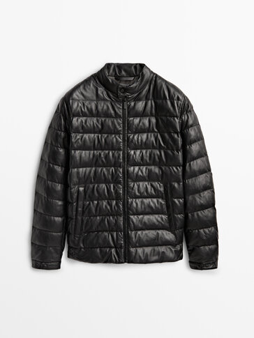 Black quilted nappa leather jacket