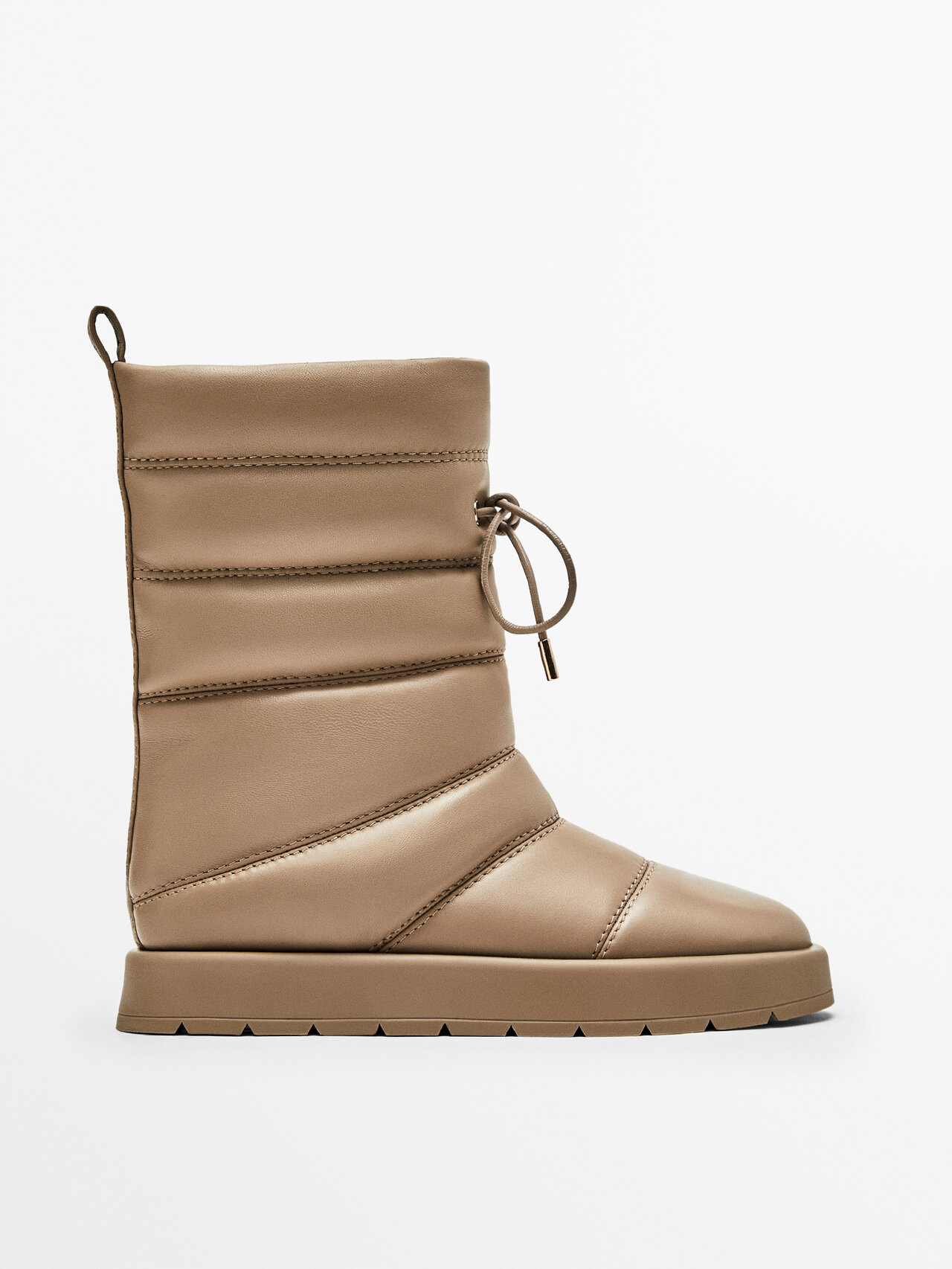 MASSIMO DUTTI QUILTED LEATHER BOOTS