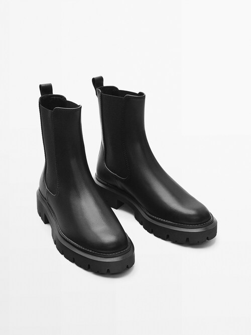 Chelsea boots with track soles - Massimo Dutti United Arab Emirates