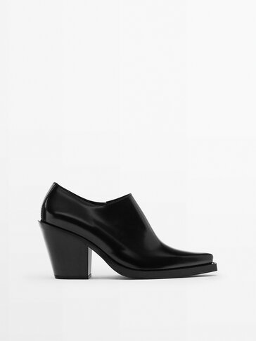 Leather high-heel boot-style shoes - Studio