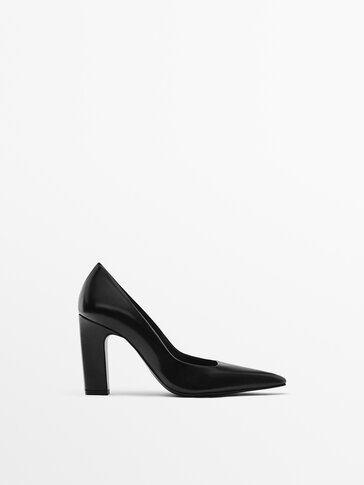 Leather heels clearance