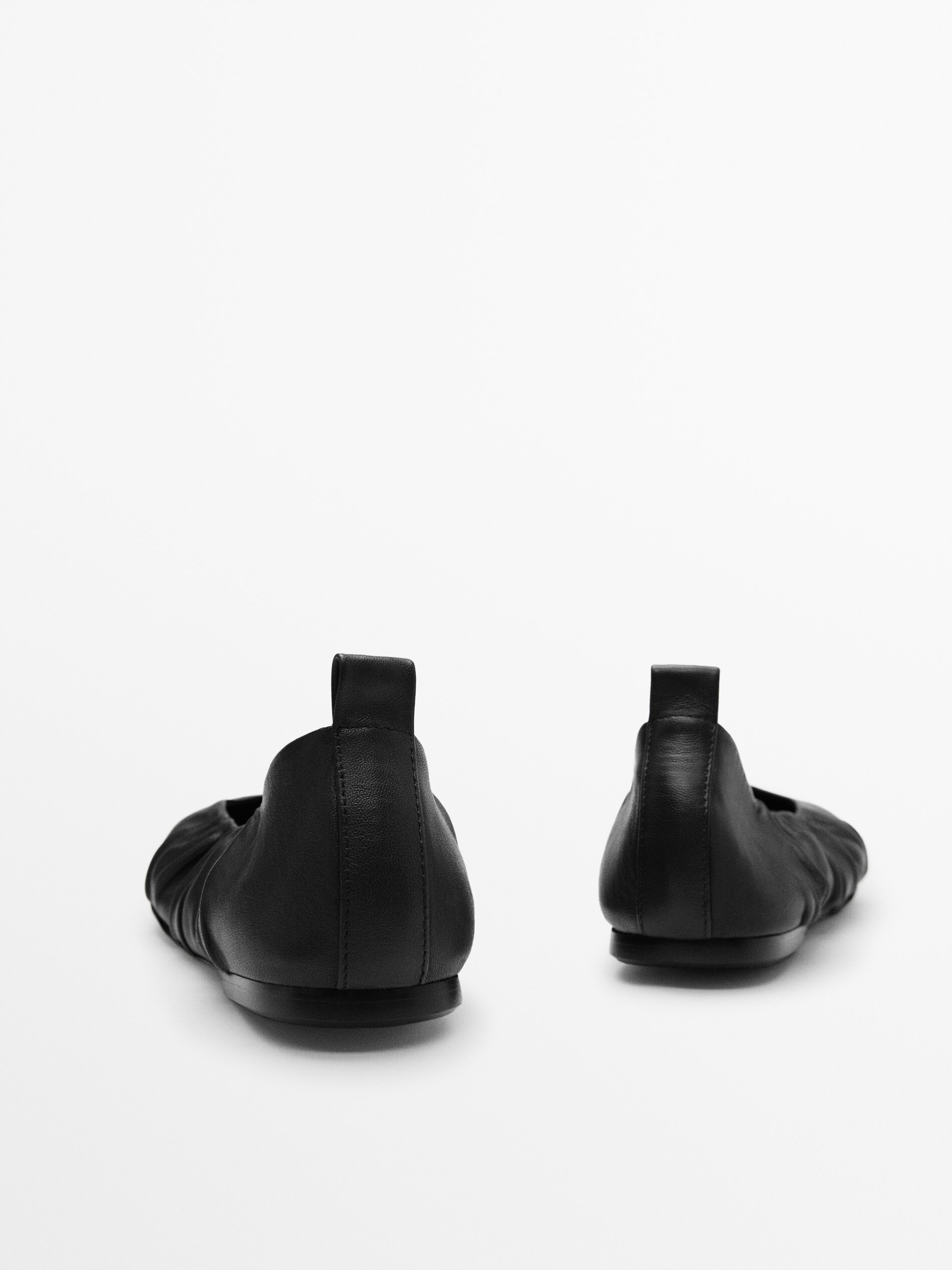 Massimo Dutti Gathered Leather Ballet Flats Big Apple Buddy