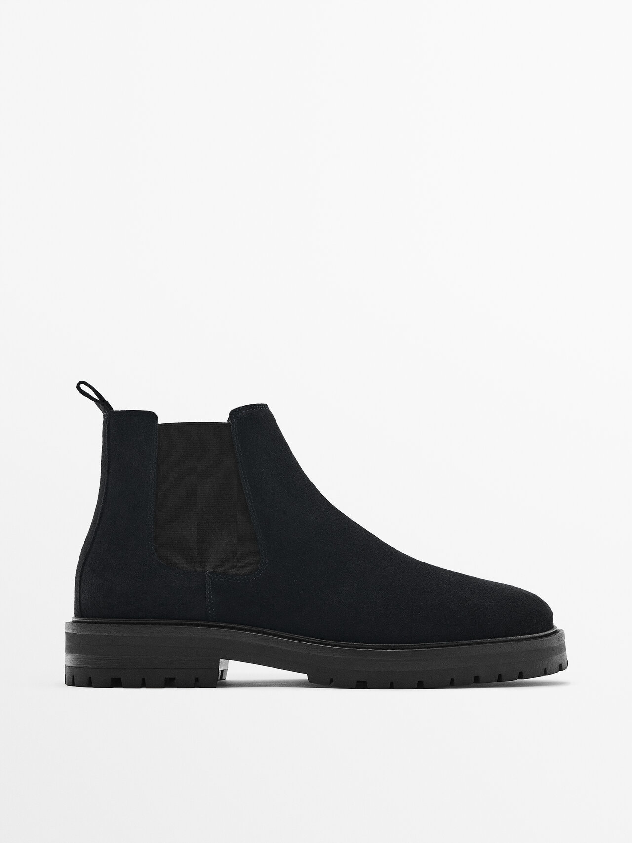 Massimo Dutti Split Suede Chelsea Boots In Blue
