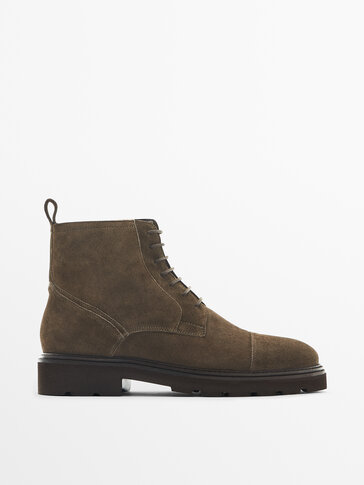 Split suede boots - Massimo Dutti 