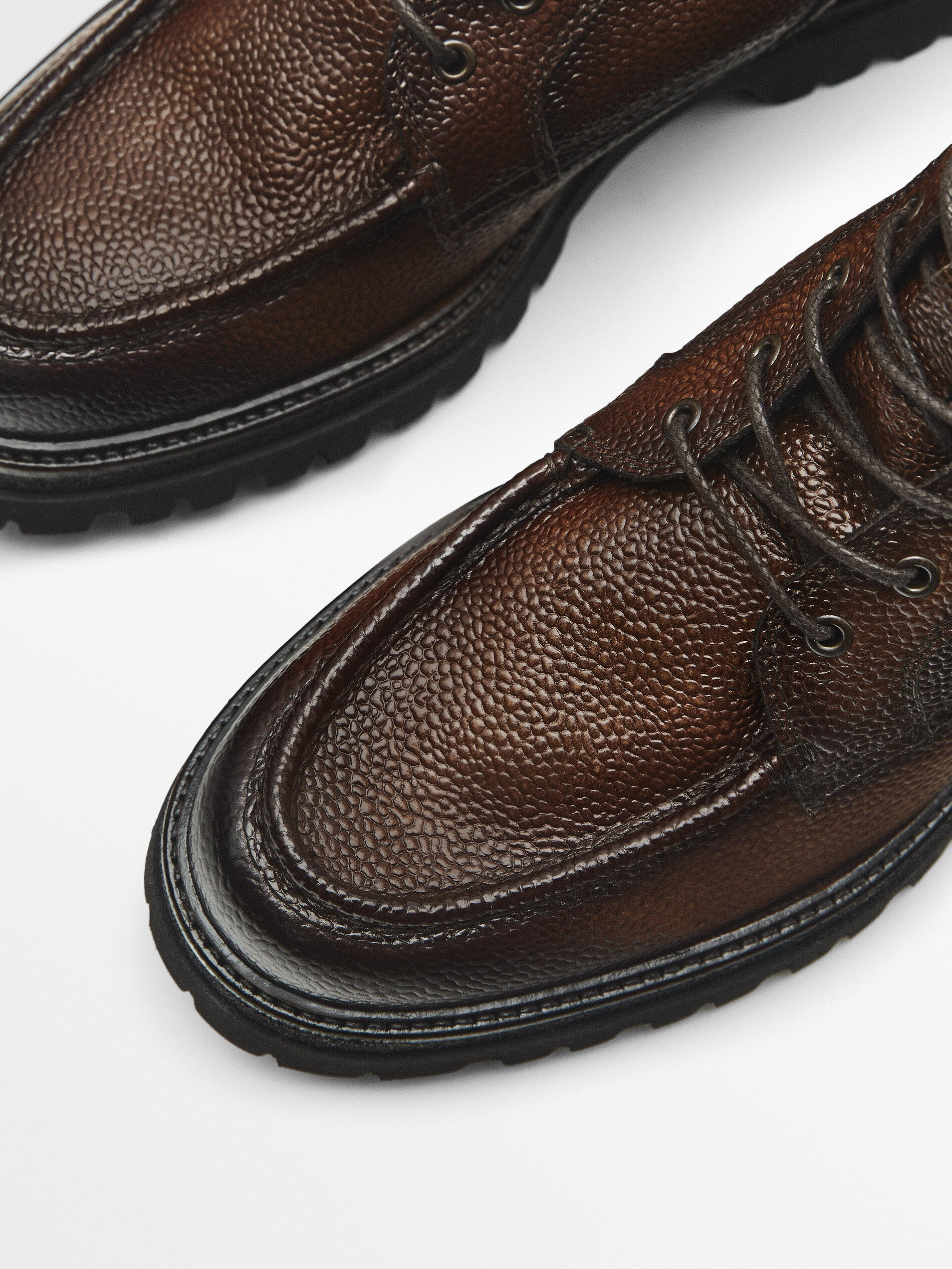 Massimo Dutti Leather Moc Toe Boots - Limited Edition - Big Apple Buddy