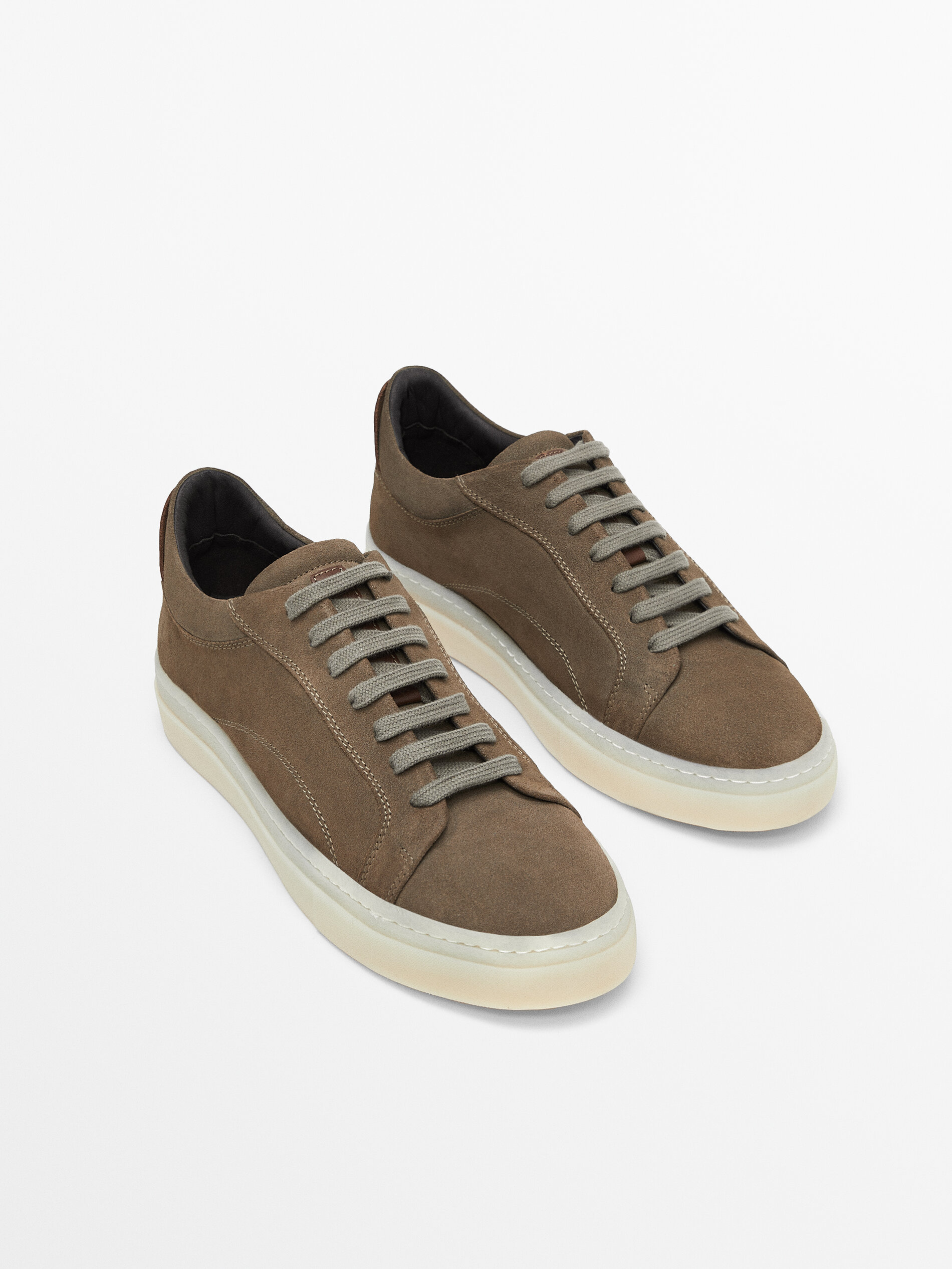 Massimo Dutti Split Suede Trainers With Translucent Soles - Big Apple Buddy