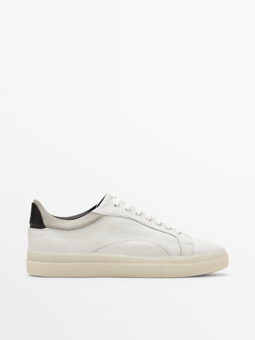 Nappa leather trainers with translucent soles