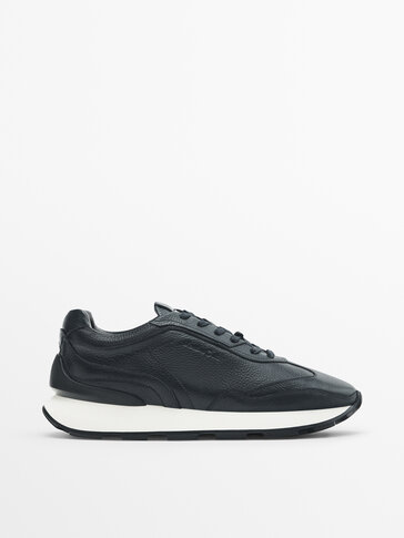 Premium brushed leather trainers