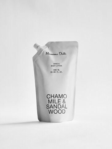 (500 ml) ‘Chamomile & Sandalwood’ roku un ķermeņa losjons atkārtotai uzpildīšanai